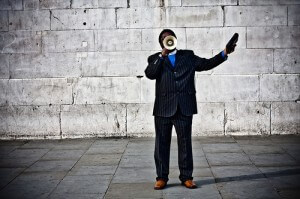 With a Megaphone By A Wall garryknight
