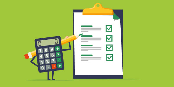 A calculator pointing to a checklist of chartered accountants professional indemnity requirements