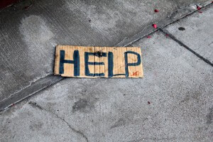 Creative Commons cardboard help sign Quinn Dombrowski_Flickr Creative Commons cardboard help sign Quinn Dombrowski_Flickr