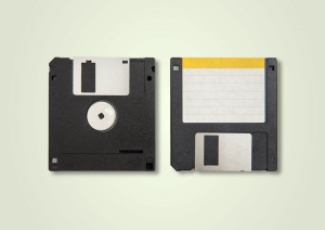 Floppy disks on white background_Image used under license from Shutterstock Floppy disks on white background_Image used under license from Shutterstock