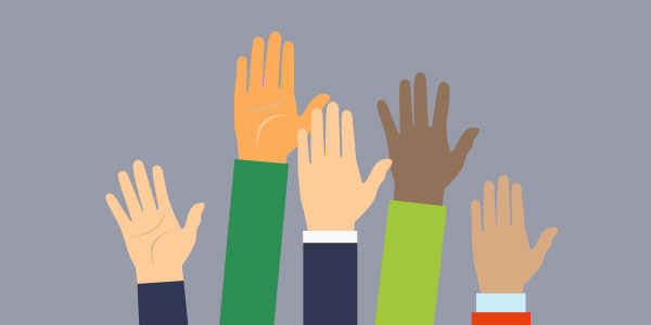 Five hands in the air for five insurance questions and answers